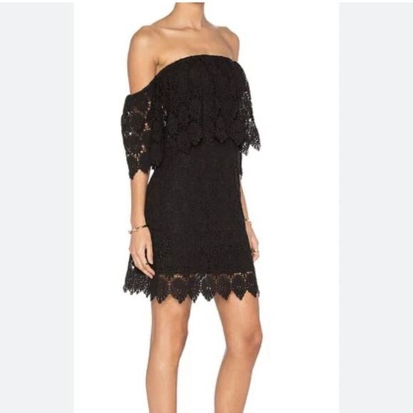 J.O.A Los Angeles Lace Off The Shoulder Dress - Picture 1 of 4